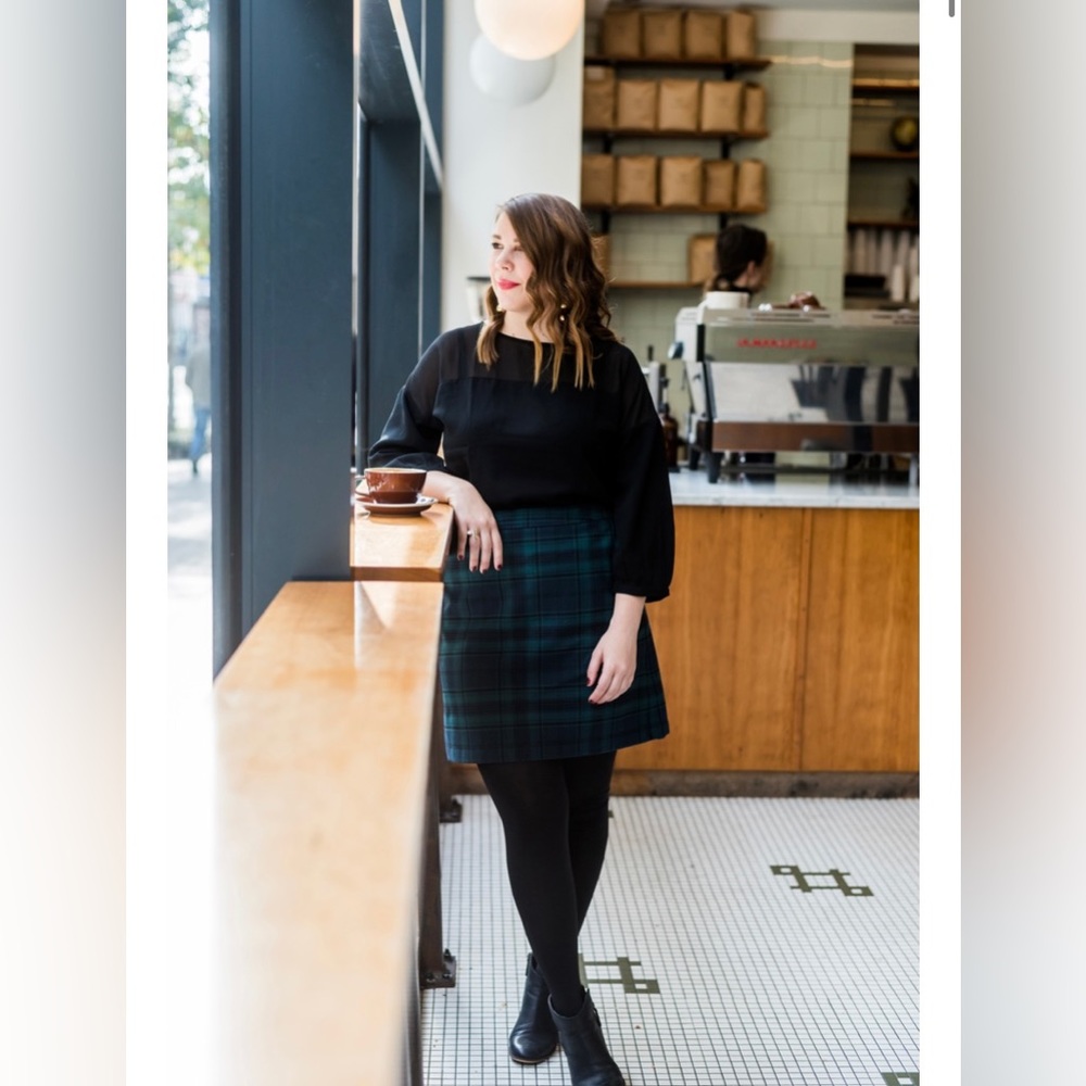 LOFT Plaid Shift Skirt